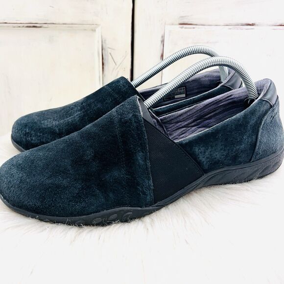 Skechers Air Cooled Memory Foam Relaxed Fit Blue Suede Leather Loafers - Size 11 - Picture 1 of 8